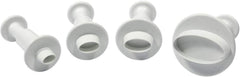 MO154 Forme ovale de embosat, format mic, mediu, extra-mare, plastic, alb, 9 x 2 x 9 cm
