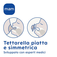 Suzetă MAM 6+ luni (pachet de 2) MAM 6-16 luni, strălucește în întuneric cu tetină de cauciuc, pachet de 2 cu suport sterilizator pentru suzetă, albastru deschis/albastru deschis