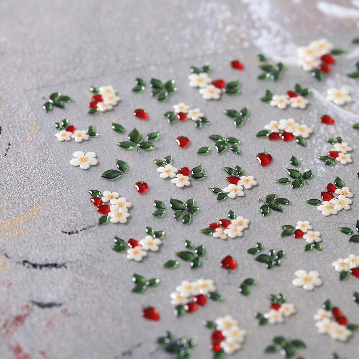 JMEOWIO 3D Nagelsticker Blume Nerdbeerenail Art Sticker Selbstklebend Nagelaufkleber 5D Stereoskopisch Dekoration Nageldesign Zubehör 1 Blatt