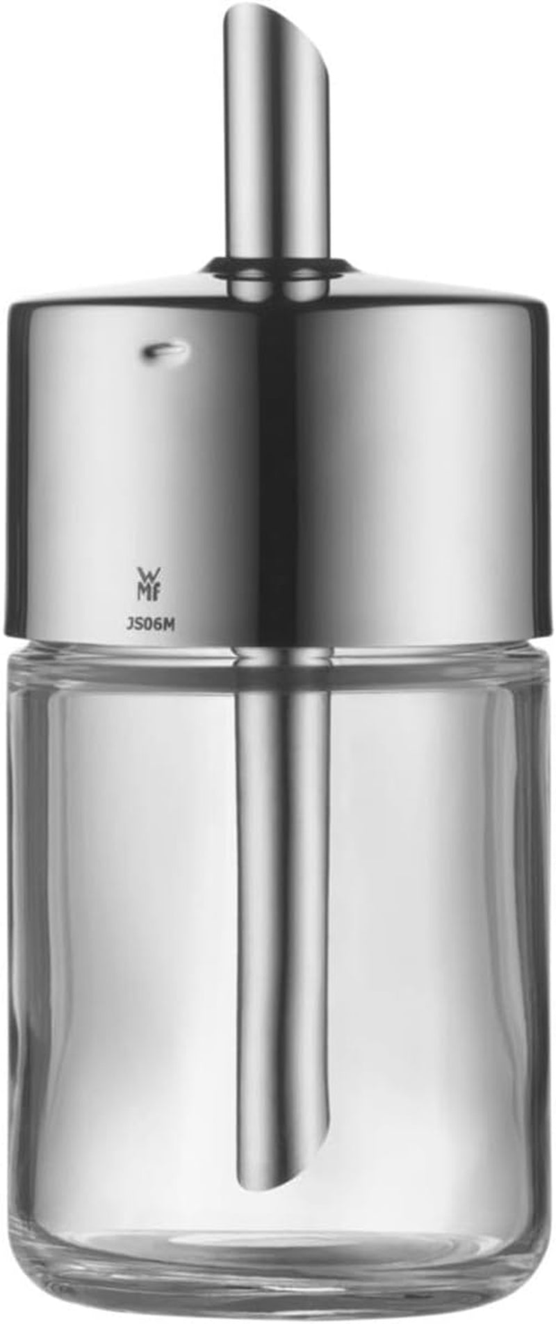 WMF Barista Zahăr Shaker 240g, Sticlă, Dozator de Zahăr, Oțel Inoxidabil Lustruit Cromargan, Ideal pentru Zahăr Alb/Brun, Cacao sau și ca Shaker pentru Mirodenii