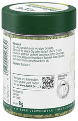 Fuchs Gewürze - Bärlauch geschnitten - würzige Schärfe für Quark-Dips, Frischkäse oder Risotto - natürliche Zutaten - 8 g in wiederverwendbarer, recyclebarer Dose