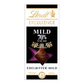 Lindt Ciocolată | EXCELLENCE Mild Baton 70% | 100g | Ciocolată neagră blândă cu aromă intensă de cacao | Baton de ciocolată vegan