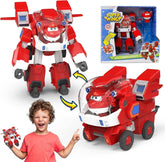 Super Wings Robot Toys - Jett Transformers Toy Cars Toy Trucks Avec Mini Jet Avion Jouets Pour Enfants 3 4 5 Ans, Red Action figures Naty Shop Jett A