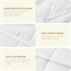 Good Nite Double Duvet, 4.5 Tog, Summer Duvet, Double Duvet, White, Quilt, Poliester, Soft And Lightweight And Machine Washable With Corner Bands (Double Bed 200 X 200 Cm) Plapumi si pilote Naty Shop