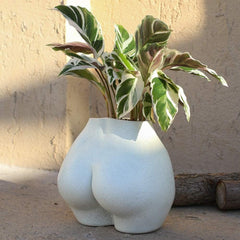 Vază artificială pentru corp, ghivece de flori pentru corp feminin cu găuri de drenaj, ghiveci de flori din rășină modern, design modern în formă de boho, plantă artificială în ghiveci pentru decor interior