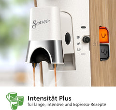 Espressor cu capsule PHILIPS Senseo Select - Intensity Plus, cu funcție Memo pentru 3 specialități de cafea, Crema Plus, produs ecologic, de înaltă calitate, alb mătăsos (CSA240/05)