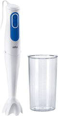 Braun Multiquick 3 MQ 3000 Smoothie+ Stabmixer – Pürierstab Mit 2 Geschwindigkeiten, Powerbell plus Und Splashcontrol-Technologie, 700 Watt, Inkl. 600 Ml Mix- & Messbecher, Blau/Weiß Bucatarie Naty Shop Mq 3000 - Mixfuß Aus Kunststoff