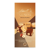 Lindt Ciocolată | Mix pentru pungă NUXOR | 103g | Cuburi cremoase de ciocolată Gianduja în trei sortimente cu alune întregi prăjite | Cadou de ciocolată