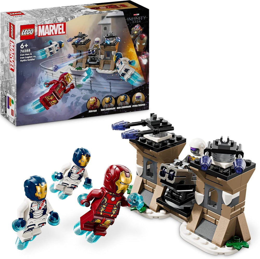 LEGO Marvel Iron Man & Iron Legion Vs. Hydra Soldier, Avengers Building Toy, Creative Playset pentru copii și fanii supereroilor, cadou pentru băieți și fete de la 6 ani 76288 Seturi de constructie Besuche den LEGO-Store Titlu implicit