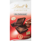 Lindt Chocolate | Baton de ciocolată neagră fără zahăr adăugat | 100g | Cea mai fină ciocolată neagră cu 55% cacao, fără zahăr adăugat și fără gluten | Baton de ciocolată fără gluten