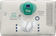 Scutece Slip Premium Junior, etichetate ecologic, protecție îmbunătățită împotriva scurgerilor, scutece sigure și confortabile pentru copii – Mărimea 7/XS2, circumferința taliei 40–60 cm, vârste 5–15 ani, 1 x 32 bucăți