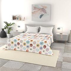 Lenjerie de pat italiană cuvertură de vară de bază, microfibră imprimată, 250X240Cm, cerc Plapumi si pilote Naty Shop Cerc 250X240Cm