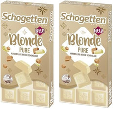 Schogetten Blonde Pure I ciocolată albă cu caramel I 100 g I porționat individual (pachet de 2)