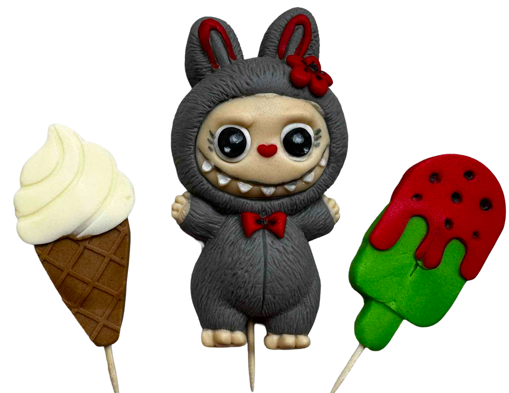 Set decoratiuni comestibile, Labubu Decoratiuni din Pasta de Zahar Nati Shop