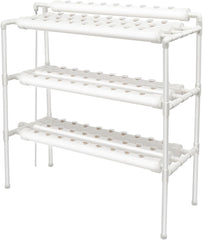 Kit de creștere hidroponică cu 3 straturi cu 90/108 poziții de plantare și pompă de apă, sisteme de creștere a plantelor fără sol din PVC, kituri de creștere hidroponică pentru cultivarea legumelor și fructelor (108 poziții de plantare)