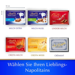 Cutie de ciocolată Lindt Swiss Classic Collection | Batoane de ciocolată cu lapte | Mini batoane de ciocolată | 185g | Cadou de ciocolată