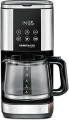Espressor cu filtru Rommelsbacher FKM 1000 - rezervor de apă de 1,5 litri pentru 12 cești de cafea, carafă de sticlă, pornire cu întârziere, funcție de menținere la cald, funcție de aromă, suport detașabil pentru filtru 1x4