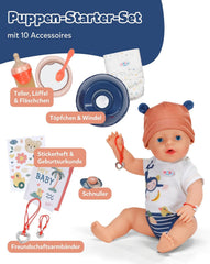Baby Born Emma im Dschungel-Style - 43 cm große Babypuppe - 10 Funktionen inkl. Accessoires & Strampler in Unisex Farben - Funktioniert ohne Batterien - Geeignet für Kinder ab 3 Jahren