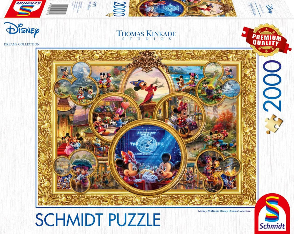 Schmidt Spiele 57371 Thomas Kinkade, Disney, Mickey & Minnie, Dream Collage 2, jigsaw puzzle 2000 piese Puzzle Naty Shop Titlu implicit