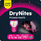 Chiloți de noapte Huggies DryNites, pentru fete, 3-5 ani (16-23 kg), 2 x 16 bucăți