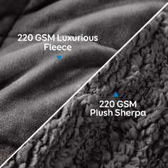 Pătură cu greutate Cottonblue, 6,8 kg, dimensiunea reginei, flanel, Shaggy, Sherpa, pătură cu greutate pentru adulți, pături cu greutate confortabile pentru a calma și relaxa, plapume grele, 152.4 X 203.2 Plapumi si pilote Naty Shop