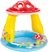 Intex 57114NP - Piscină gonflabilă pentru bebeluși, tip ciupercă, vinil, multicoloră, 102x89 cm