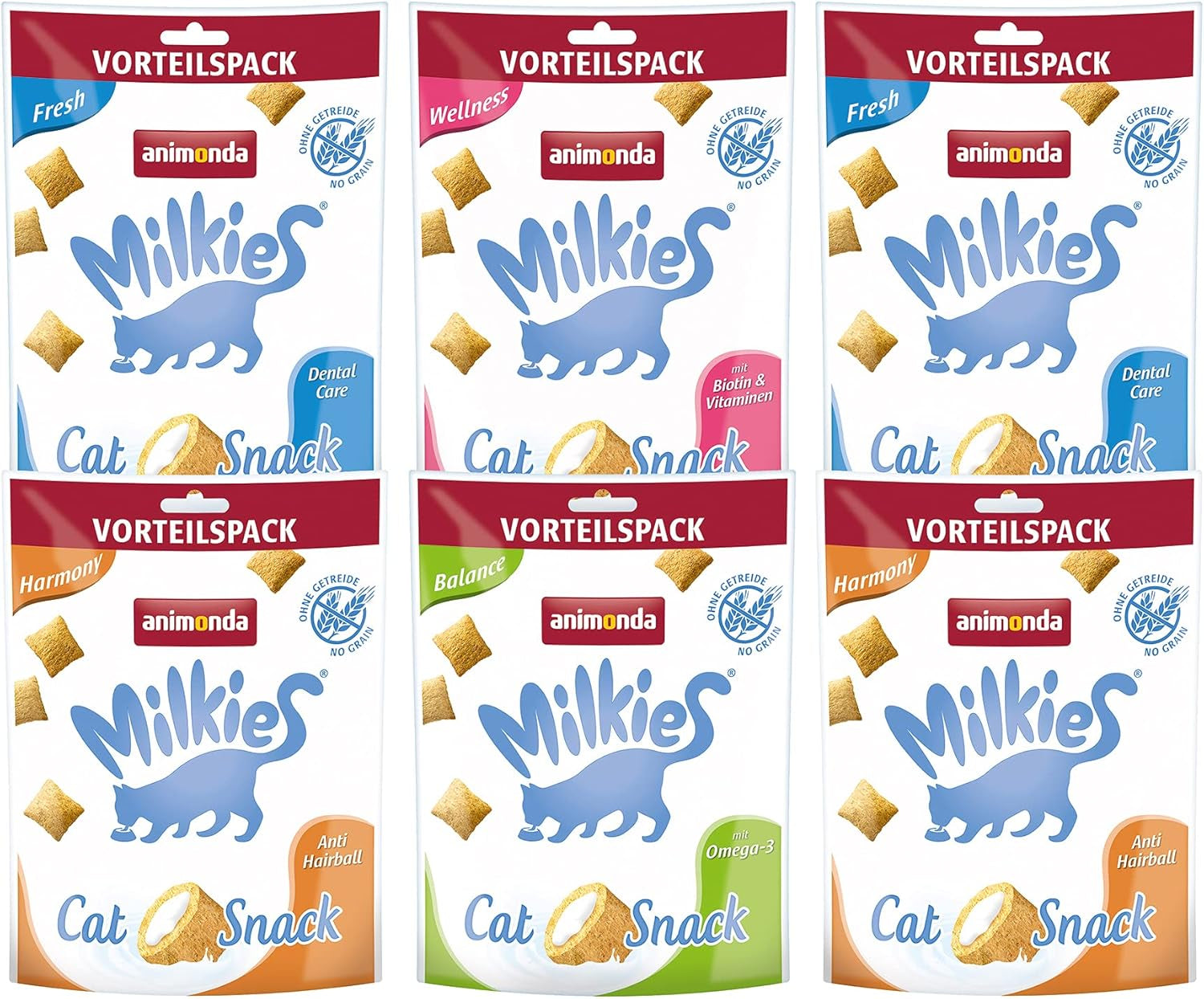 Animonda Milkies Selection (20 cupe À 15 G), lapte de pisică ușor digerabil pentru pisici adulte, pachet valoric practic cu 20 de cupe de lapte de pisică, gustare cu lapte fără soia și zahăr