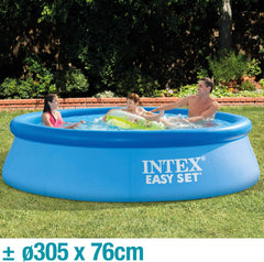 Intex 28122NP – Piscină supraterană rotundă Easy Set, pompă de filtrare 1250 L/h, 3853 L, PVC, albastră, 305x76 cm