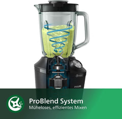 Philips Standmixer Und Smoothie Maker – 600W, 2-Liter-Becher, Homeid-App, 2 Geschwindigkeitsstufen + Impulsfunktion, Problend, Ice-Crush-Funktion (HR2291/41) Bucatarie Naty Shop