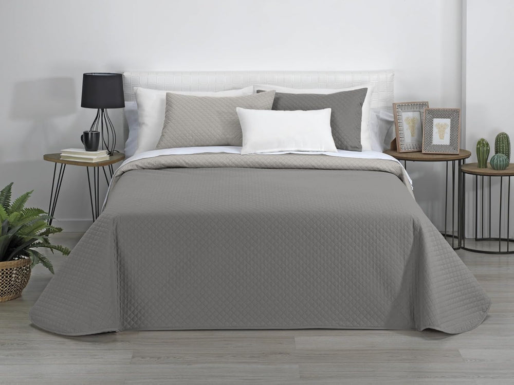 AVA | Cuvertură Boutique Reversibilă | Pentru toate anotimpurile | Culoare - Bej/Taupe | Pentru pat de 140/150/160 cm. pat. (250 X 270 Cm. Ancho X Alto) | Cuvertură cu matlasare Plapumi si pilote Naty Shop Titlu implicit