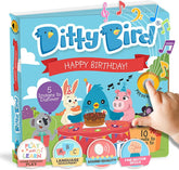 DITTY BIRD Baby Sound Book: Prima noastră aniversare interactivă. Jucărie pentru bebeluși 10 butoane sonore cu sunet, cântece și muzică. Carte de cântece interactivă pentru învățarea copiilor bilingvi engleză de la 1 an. Jucarii Bebe Naty Shop Titlu implicit
