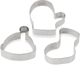 Forme de biscuiți de Crăciun Dr. Oetker, Set de 3 – Forme de biscuiți albe pentru copt de Crăciun – Forme de biscuiți din oțel inoxidabil pentru Crăciun