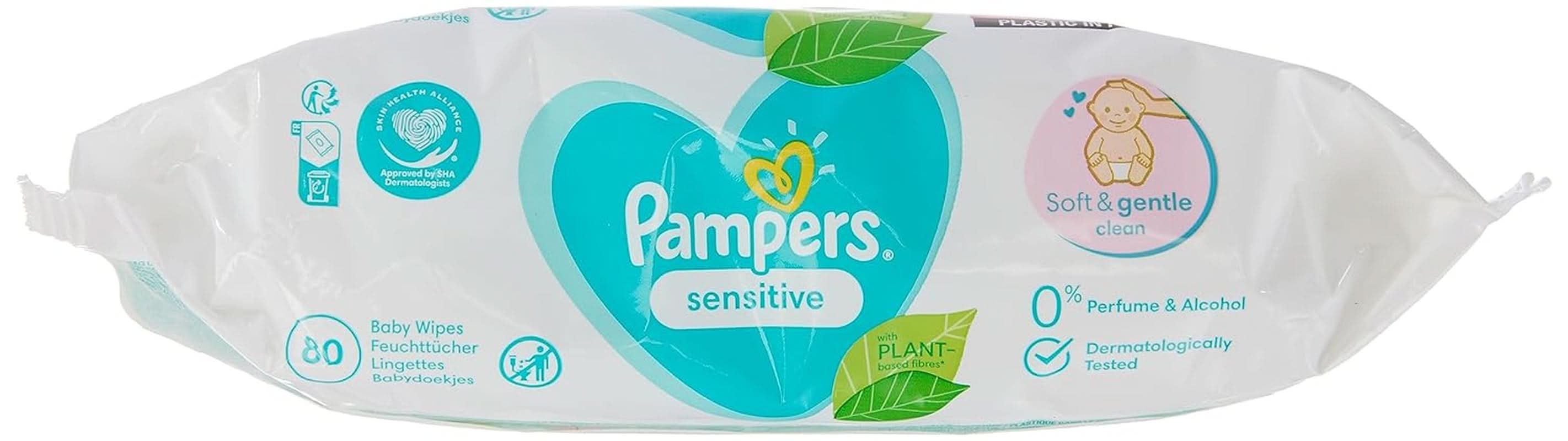 Șervețele umede Pampers Sensitive, 80 servetele Servetele Umede Bebelusi Naty Shop