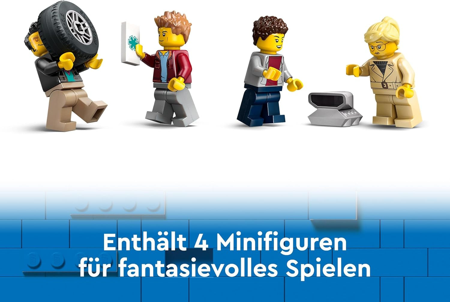 LEGO City Car Transporter cu mașină sport, set de 4 mașini de jucărie pentru băieți și fete de la 7 ani, cadou de Crăciun sau aniversare, 4 minifigurine pentru jocuri de rol 60408 Seturi de constructie Besuche den LEGO-Store