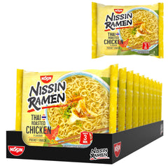 Nissin Ramen - Pui la cuptor thailandez, pachet de 10, tăiței instant în stil asiatic, preparați după o rețetă thailandeză, rapid și ușor de preparat, mâncare asiatică (10 x 65 g)