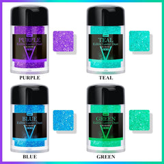 Sclipici comestibil cu sclipici - Pudră cu sclipici comestibilă în 4 culori, praf cu sclipici pentru băuturi, mâncare, prăjituri - Pudră colorantă alimentară metalică comestibilă pentru copt, cocktailuri - 5G / sticlă