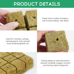 28 cuburi de lână Rockwool, Set de lână Rockwool, Covoraș de creștere Rockwool, Covoraș de creștere hidroponică fără sol, Cub de lână Rockwool, Cuburi de lână Rockwool pentru butași, Clonare, Propagare 4 * 4 * 4cm