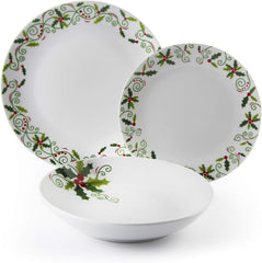 Excelsa SERV.TAV.18 PZ CHRISTMAS HOLLY Weiß