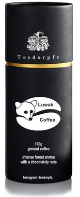 Tesdorpfs 100% Kopi Luwak Arabica Kaffee | City Roast Civet Coffee 100g | Kaffeebohnen oder gemahlen | Kaffeespezialität als Geschenk für Kaffeeliebhaber von Tesdorpf (Ganze Bohnen)