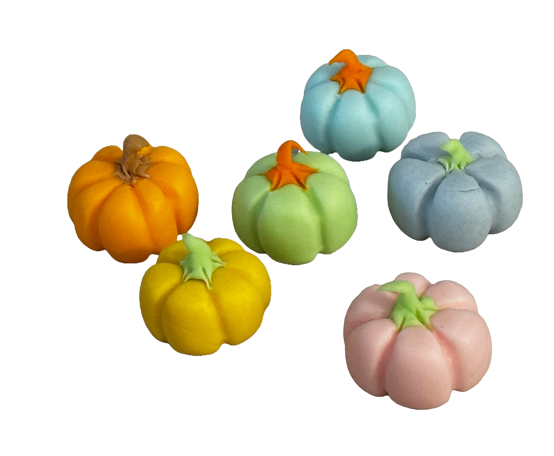 Set 6 decoratiuni comestibile din pasta de zahar, Bostani Decoratiuni din Pasta de Zahar Naty Shop