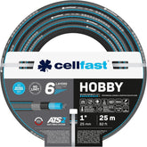 Furtun de grădină CELLFAST, furtun de apă cu 6 straturi, furtun de irigare din material textil cu împletitură dublă, rezistent la UV, anti-alge, furtun flexibil, 32 bar, 1 inch, 25 metri, Hobby