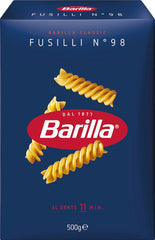 Barilla Pasta Classic Fusilli No. 98 din grâu dur de înaltă calitate, întotdeauna al dente, Chili, Spaghetti, Fusilli, Penne, Italiană, 500 g