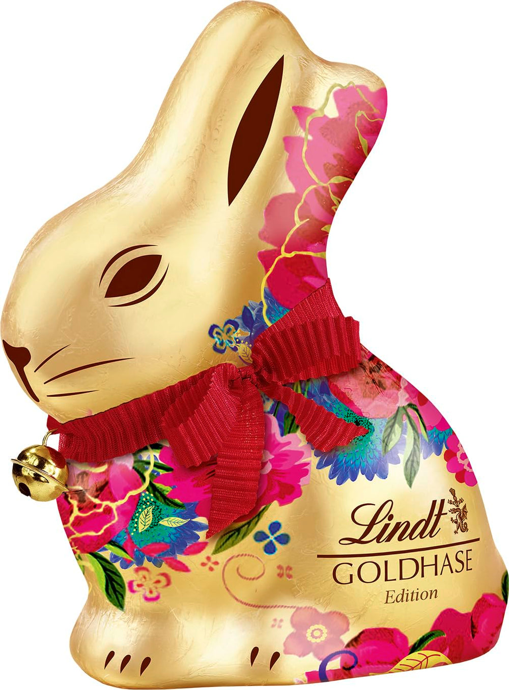 Lindt Gold Bunny Flower Edition - Ciocolată cu lapte premium pentru Paște, pachet de 4 (4 x 200 g)