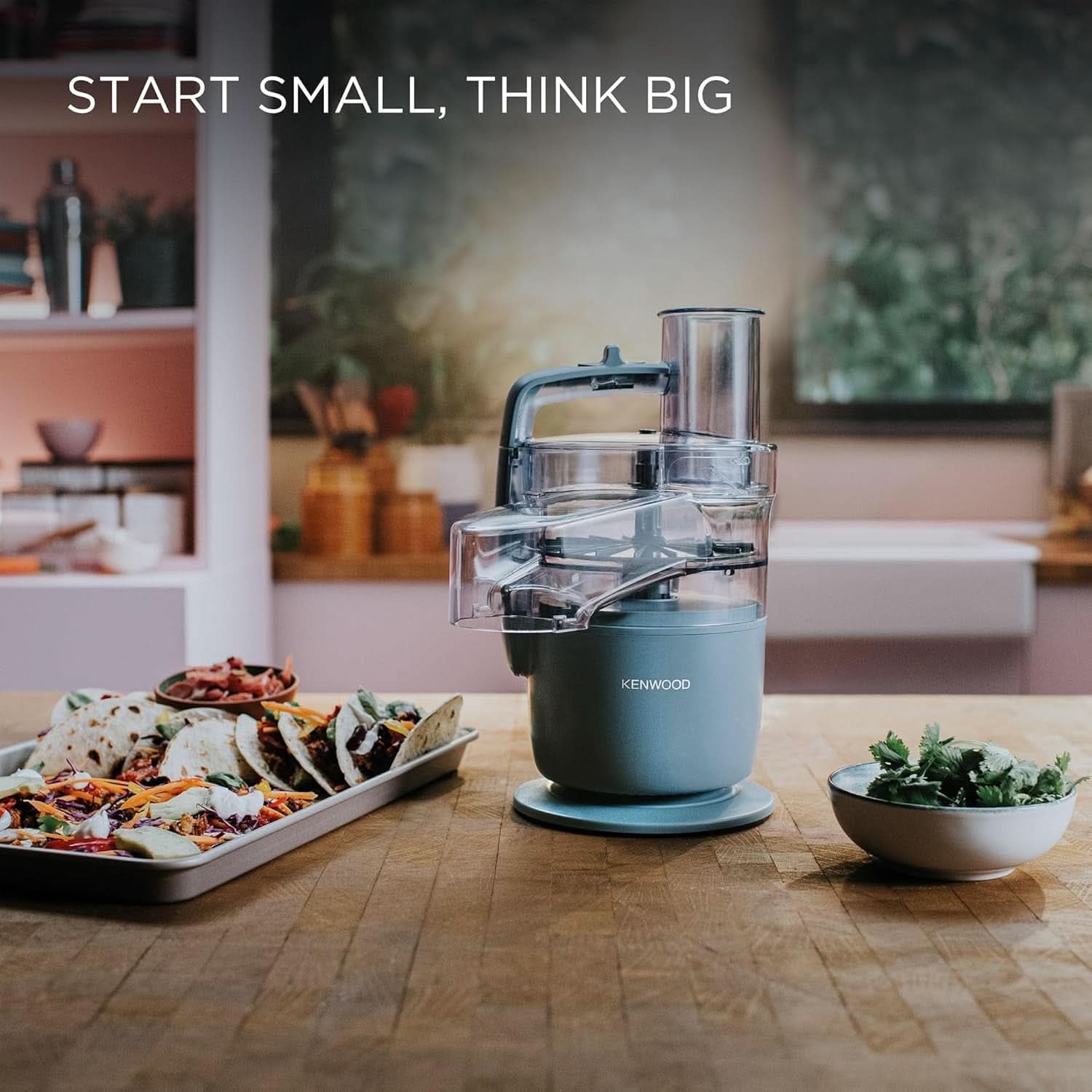 Kenwood Multipro Go FDP22.130GY, Kompakt-Küchenmaschine Nur 30Cm Hoch, Zum Schneiden, Reiben, Pürieren Und Teig Kneten, Express-Serve, 1,3 L Arbeitsbehälter, 650 W, Blau Mama si Copilul Naty Shop