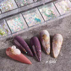 JMEOWIO Sclipici pentru unghii 12 grile Aurora Nail Art decorare accesorii design unghii