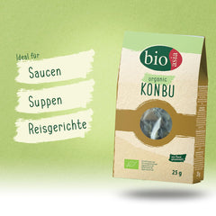 BIOASIA Bio Konbu, 100% natürliche Algen, ideal zur Aromatisierung von Suppen, Brühen & Aufgüssen, 1 x 25 g