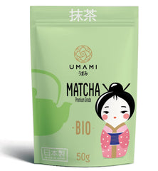 Pudră de ceai verde Matcha Umami Bio – calitate premium, cultivat în Uji, Kyoto (Japonia) Din agricultură ecologică. 50 g