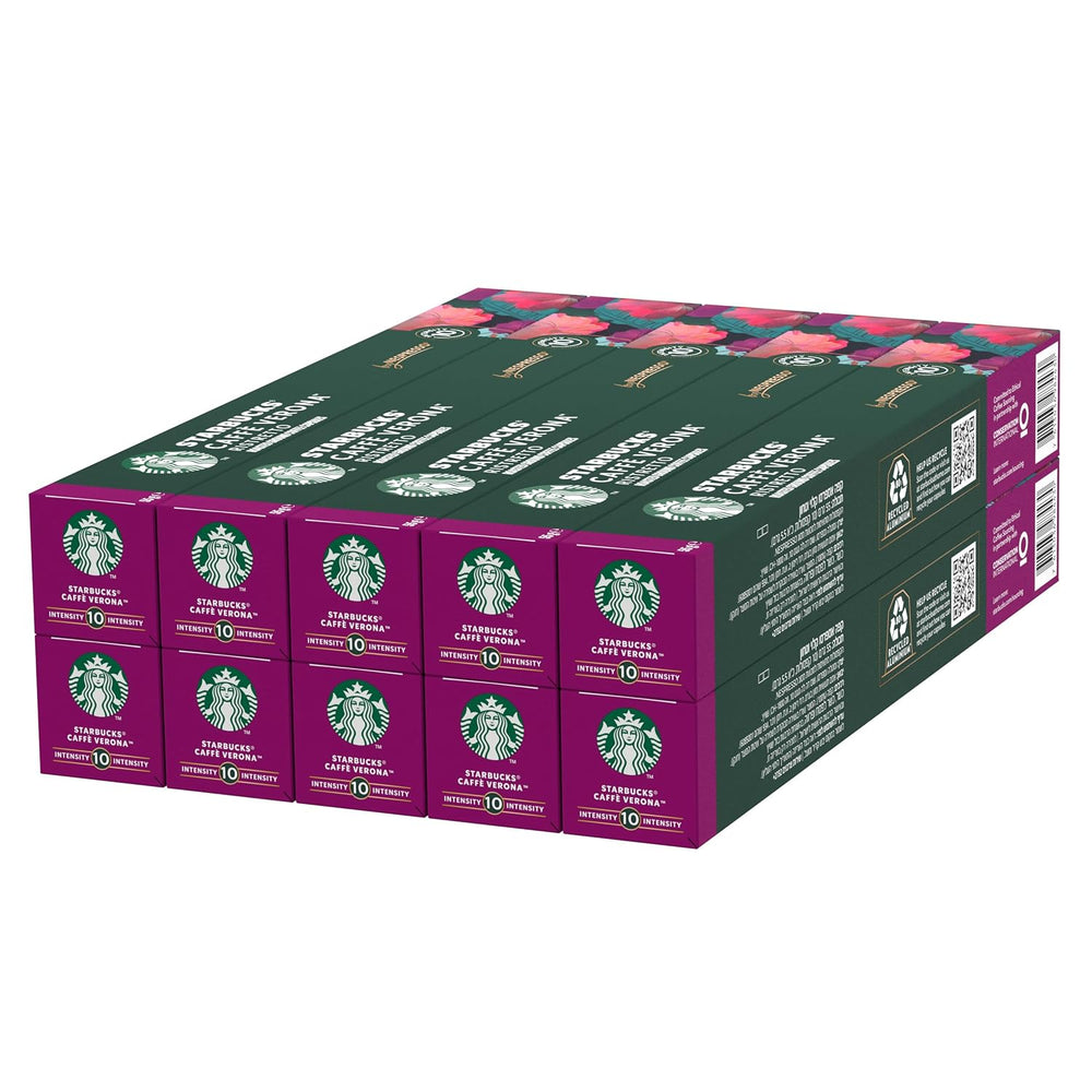 STARBUCKS Caffé Verona by Nespresso, Dunkle Röstung, Kaffeekapseln 10 x 10 (100 Kapseln)