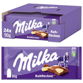 Milka Cow Spots – Ciocolată cu lapte alpină cu ciocolată albă în design cu pete de vacă – 24 x 90g