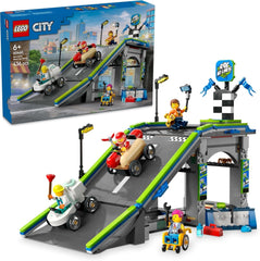 LEGO City No Limits: Soapbox Race With Ramp - Jucărie de construit pentru băieți și fete de la 6 ani - Set cu 2 cutii de săpun și 4 minifigurine Racer - Idee de cadou pentru copii 60460 Seturi de constructie Besuche den LEGO-Store Titlu implicit